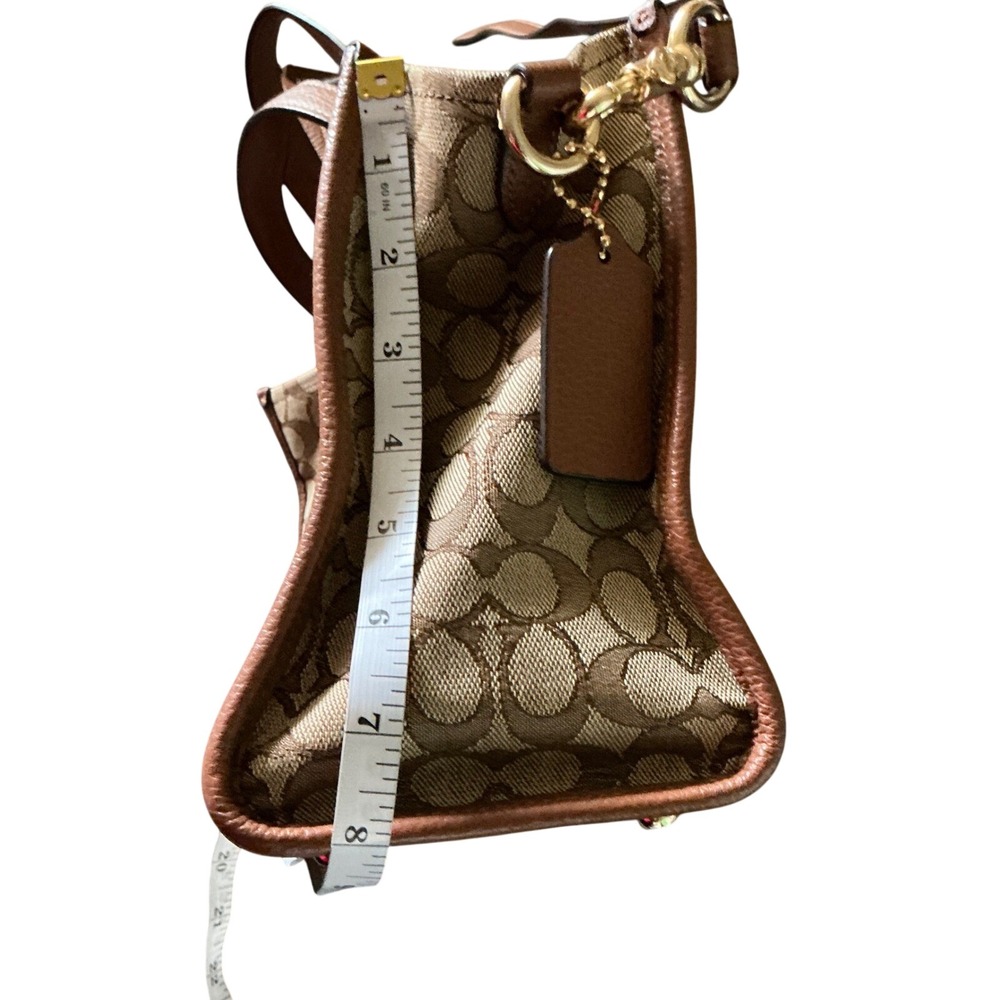 Coach Dempsey Tote 22 Signature Canvas Varsity Stripe Patch C5794 Brown Multi - Picture 13 of 13
